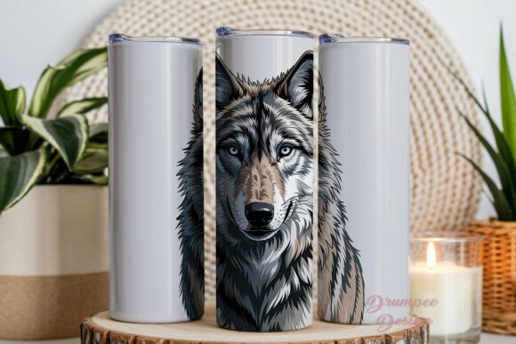 Download Majestic Wolf Head 20oz Tumbler Wrap - Majestic wolf Collection