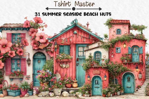 Download Summer Seaside Beach Huts Clipart - Premium Resources