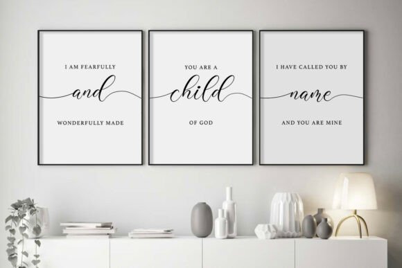 Download Bible Verse Wall Art Set of 3 Prints - Premium Bundle