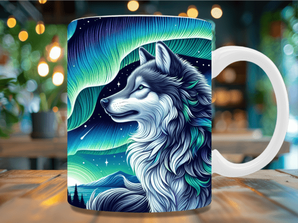Download Majestic Wolf Profile Sky Mug Wrap - Majestic wolf Collection