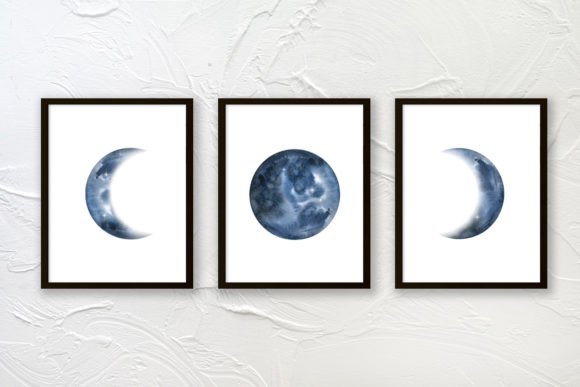 Download Moon Phase Wall Art Set of 3 Prints - Premium Resources
