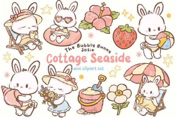 Download Kawaii Cottage Seaside Bunny Clipart - Seaside Collection