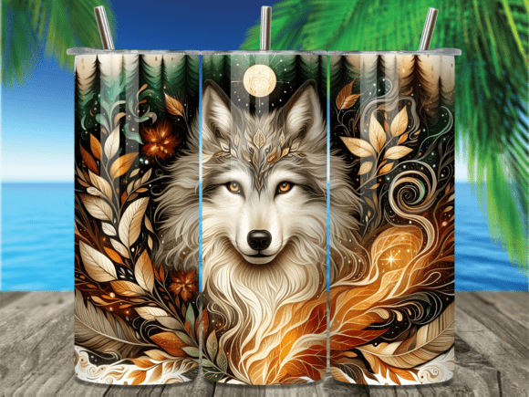 Download Majestic Wolf Portrait Autumn Tumbler - Majestic wolf Collection